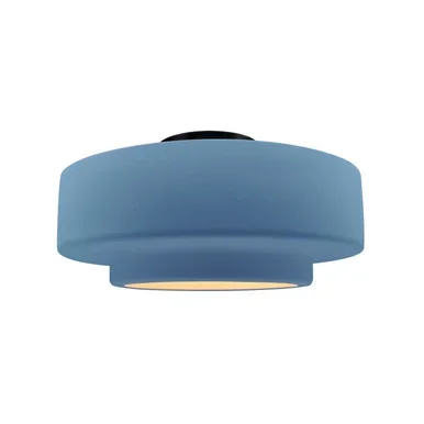 Justice Designs Radiance One Light Semi-Flush Mount in Sky Blue – CER-6363-SKBL-MBLK