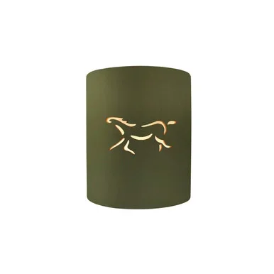 Justice Designs Sun Dagger One Light Wall Sconce in Matte Green – CER-9010-MGRN-HRSE