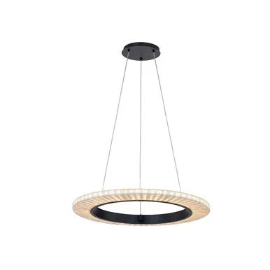 Justice Designs Textile LED Pendant in Matte Black – FAB-8331-CREM-MBLK