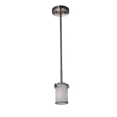 Justice Designs Textile One Light Pendant in Brushed Nickel – FAB-8455-10-GRAY-NCKL