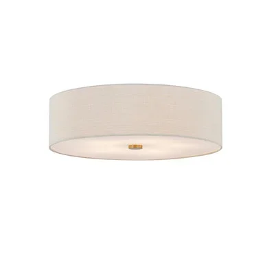 Justice Designs Textile Six Light Flush-Mount in Brushed Brass – FAB-9733-CREM-BRSS