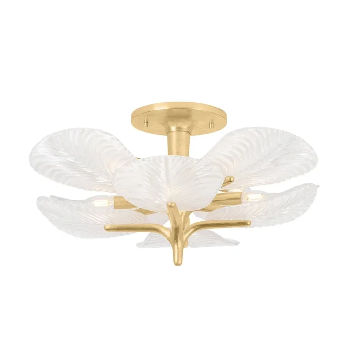 Kamal 8-Light Semi Flush in Vintage Gold Leaf 28.5L x 28.5W x 13.5H486-29-VGL