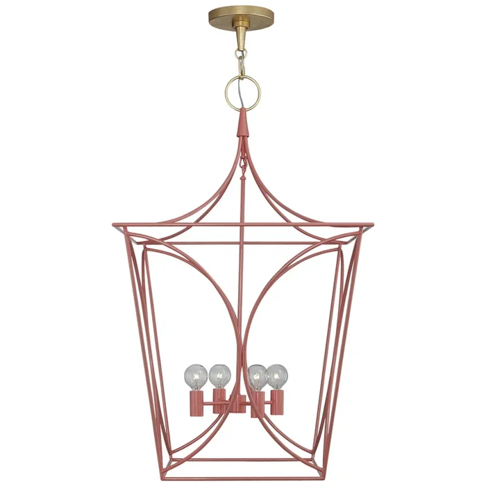kate spade new york Cavanagh Medium Lantern in Coral and Gild Ceiling Light W19″KS 5145CRL/G
