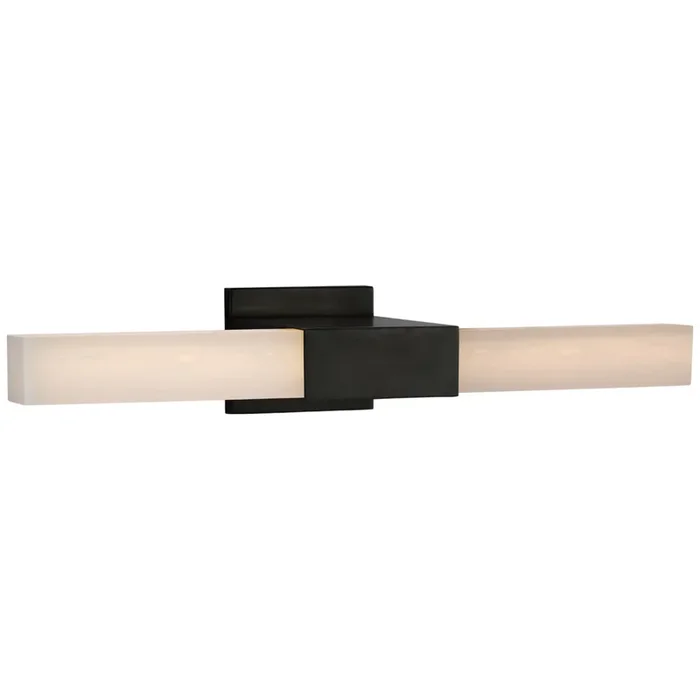 Kelly Wearstler Covet 24″ Over The Mirror Bath Light in Bronze with Alabaster Wall Light W24″ x H4.5″KW 2117BZ-ALB
