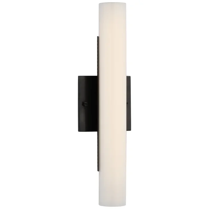 Kelly Wearstler Precision 15″ Bath Light in Bronze with White Glass Wall Light W4.25″ x H15″KW 2222BZ-WG
