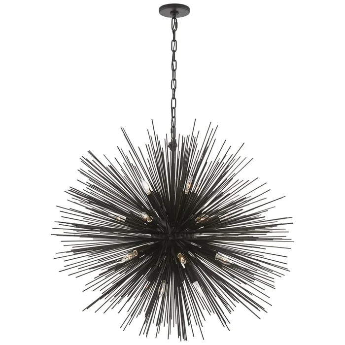 Kelly Wearstler Strada Large Round Chandelier in Aged Iron Ceiling Light W40.25″ x H40.75″KW 5072AI