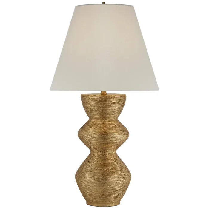 Kelly Wearstler Utopia Table Lamp in Gild with Linen Shade W15″ x H27.75″KW 3055G-L