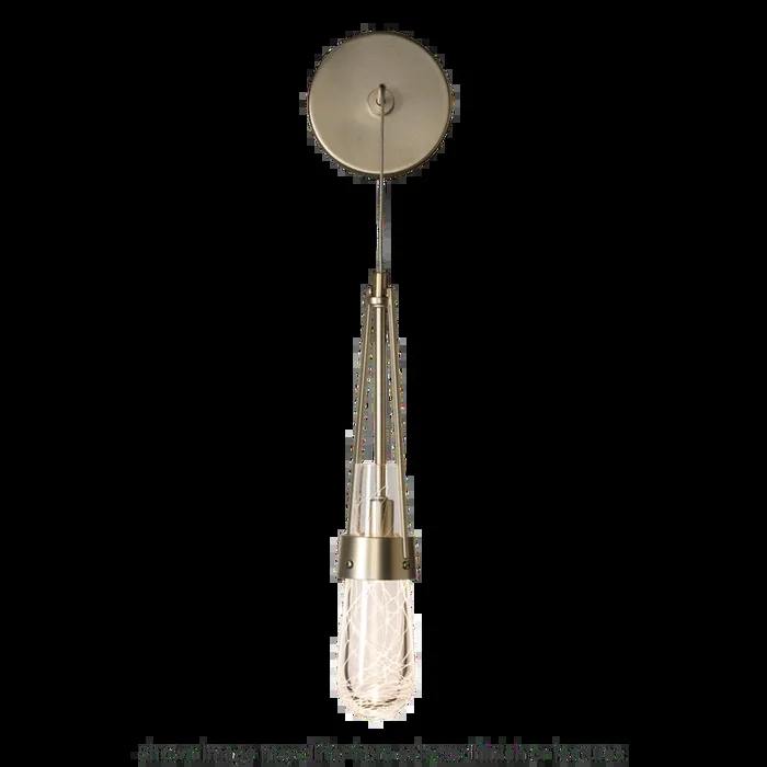 Link Blown Glass Low Voltage Sconce – Black – Clear with White Threading Glass