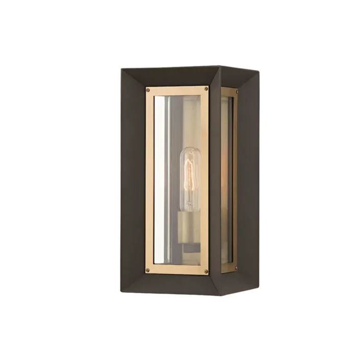 Lowry Wall Sconce 1-Light Outdoor LED in Textured Bronze/Patina Brass 6.5L x 6.5W x 13.5HB4051-TBZ/PBR