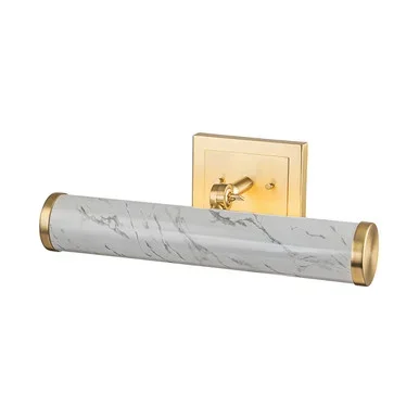 Lucas + McKearn Coates LED Picture Light in Carrera Stone Finish/Brushed Brass – COATES-PLM-CS