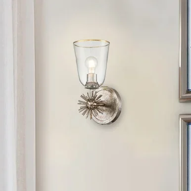 Lucas + McKearn Staring One Light Wall Sconce in Silver Leaf – SC00957S-1