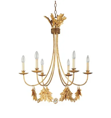 Lucas + McKearn Sweet Olive Six Light Chandelier in Distressed Gold – CH1159-6
