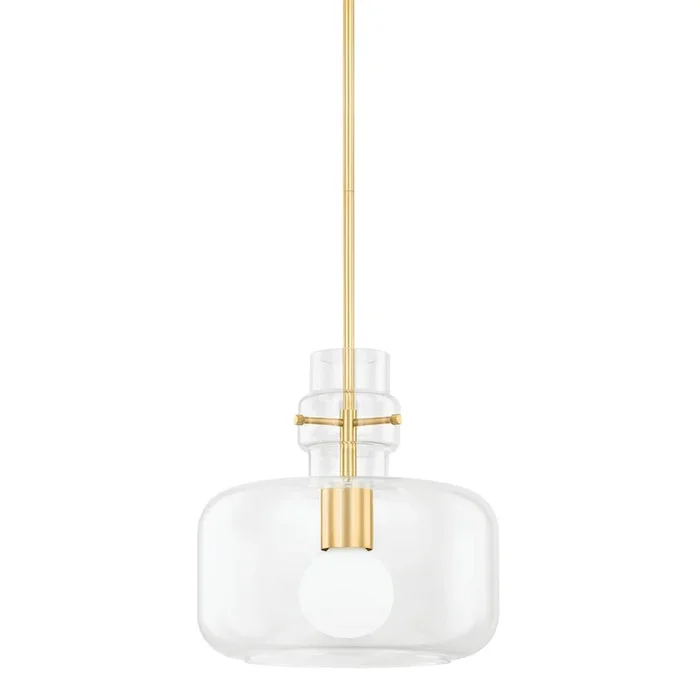 LUMI 1-Light Pendant in Aged Brass 16L x 16W x 16.25HH902701L-AGB
