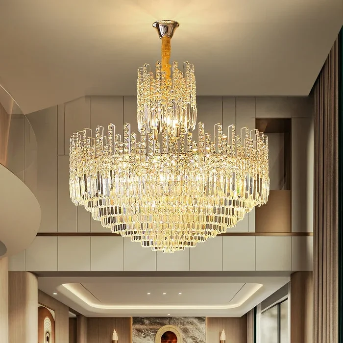 Luxury Hotel Hallway Ceiling Lighting Fixture Large Round Crystal Chandelier For Foyer Living Room StaircaseVL-X-07648