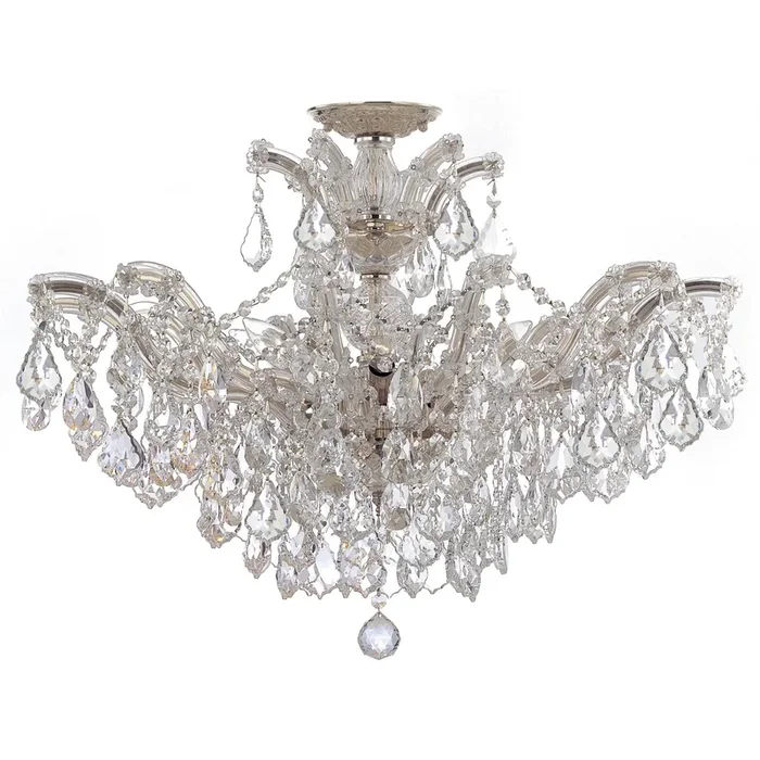 Maria Theresa 6 Light Hand Cut Crystal Polished Chrome Semi Flush Mount Hand Cut Crystal 27″W x 20″H x 27″D4439-CH-CL-MWP_CEILING