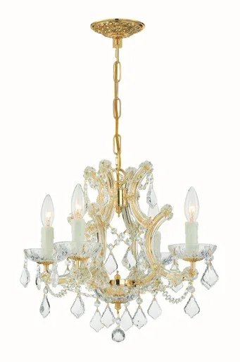 Maria Theresa Four Light Mini Chandelier (4474-GD-CL-MWP)