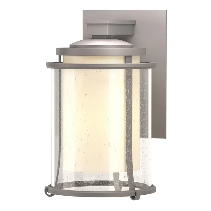 Meridian Outdoor Sconce 1-Light Seeded Glass with Opal Diffuser (ZS) in Coastal Burnished Steel305610-SKT-78-ZS0297