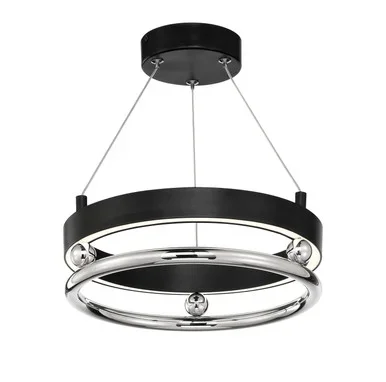 Metropolitan Grande Illusion LED Semi Flush Mount in Coal W/ Polished Nickel Highli – N7991-572-L