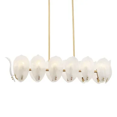 Metropolitan Orchid 14 Light Island Pendant in Legacy Brass – N2217-732