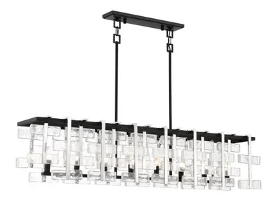 Metropolitan Painesdale Eight Light Island Pendant in Sand Coal And Polished Nickel – N7548-729