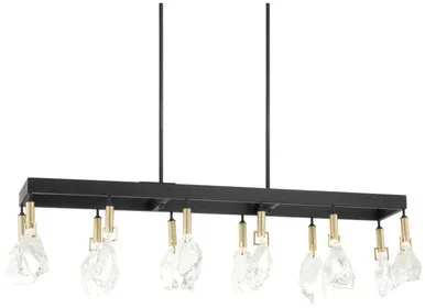 Metropolitan Rare Elements LED Island Pendant in Sand Coal W/ Vintage Brass – N7866-678-L