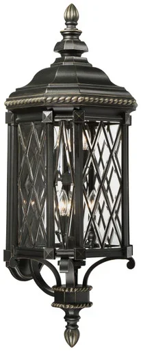 Minka-Lavery Bexley Manor Six Light Outdoor Wall Mount in Coal W/Gold Highlights – 9323-585