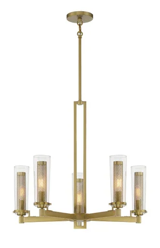 Minka-Lavery Emmerham Five Light Chandelier in Soft Brass – 2185-695