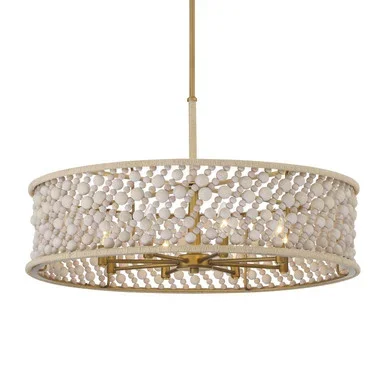 Minka-Lavery Horsmore Eight Light Pendant in Legacy Brass (Painted) – 3646-870