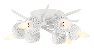 Minka-Lavery North Fork Six Light Flush Mount in Sand White – 5904-655