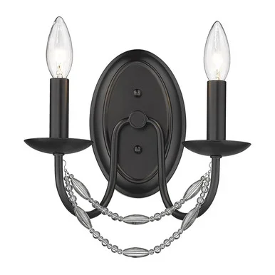 Mirabella Two Light Wall Sconce (7644-2W BLK)