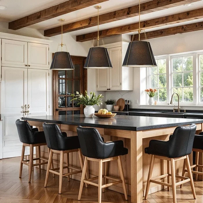 Modern 4-Light Fabric Conical Shade PendantS81010000063408