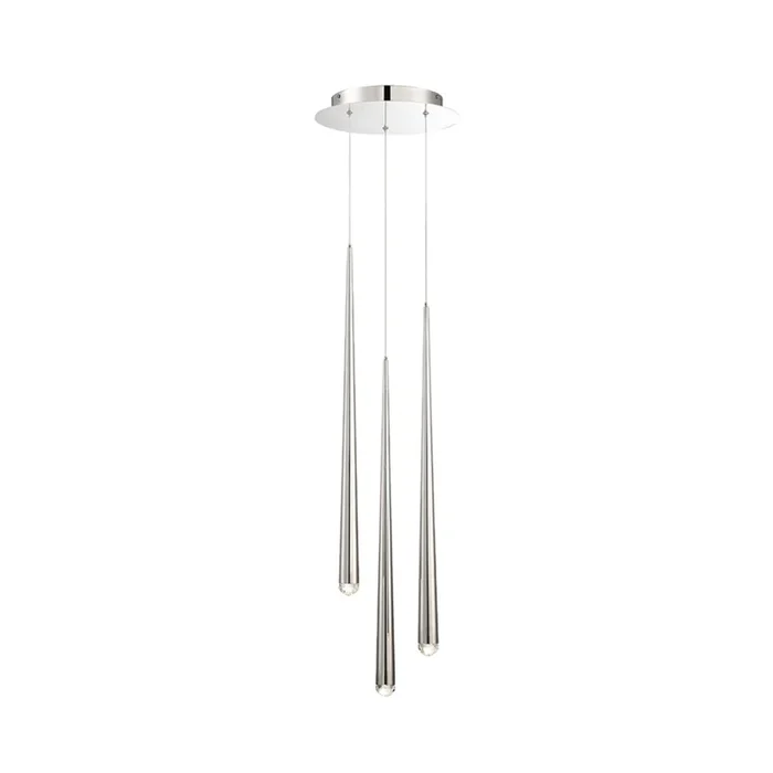 Modern Forms PD-41703R-PN 3500K 21 Watt Cascade Crystal LED Round Chandelier in Polished NickelPD-41703R-PN