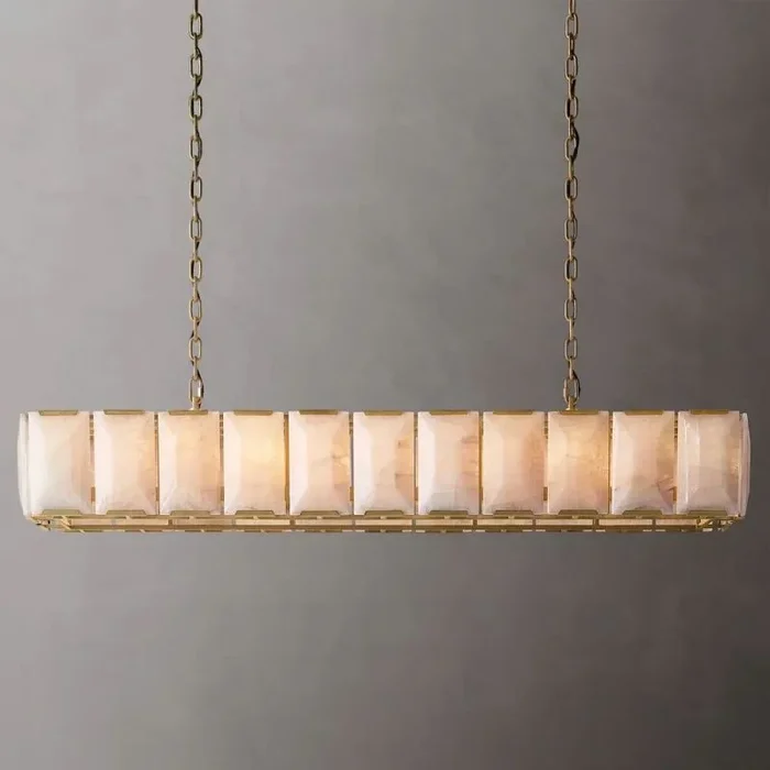 Multicolor Calcite Rectangular Chandelier 54″ll-Multicolor-028