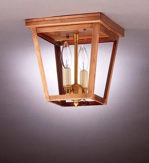 Northeast Lantern 7324-LT2 Square Flush 2 Light Candelabra Sockets