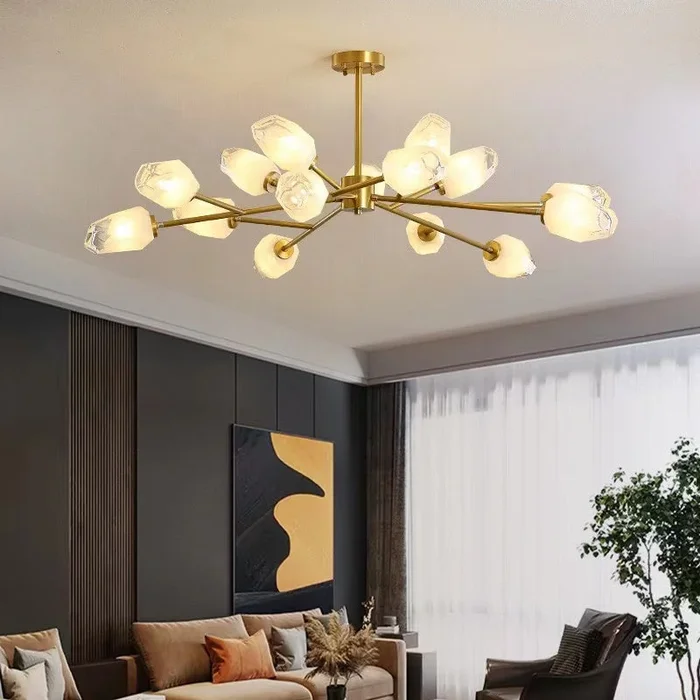 Oversized Modern Sputnik Facet Multiple Glass Chandelier for Living Room/BedroomVL-X-00910