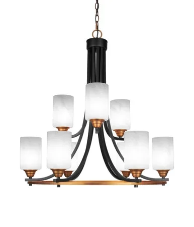 Paramount Nine Light Chandelier (3409-MBBR-3001)