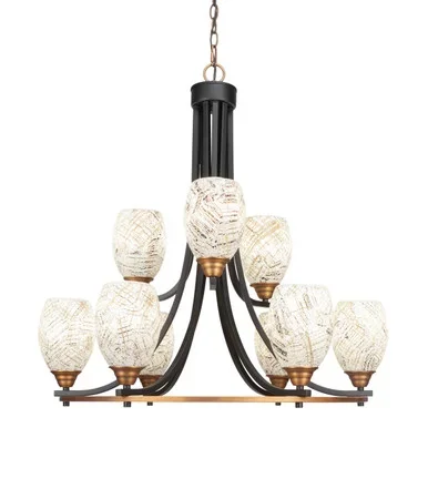 Paramount Nine Light Chandelier (3409-MBBR-5054)