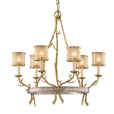 Parc Royale Six Light Chandelier (66-06-VGL/SSL)