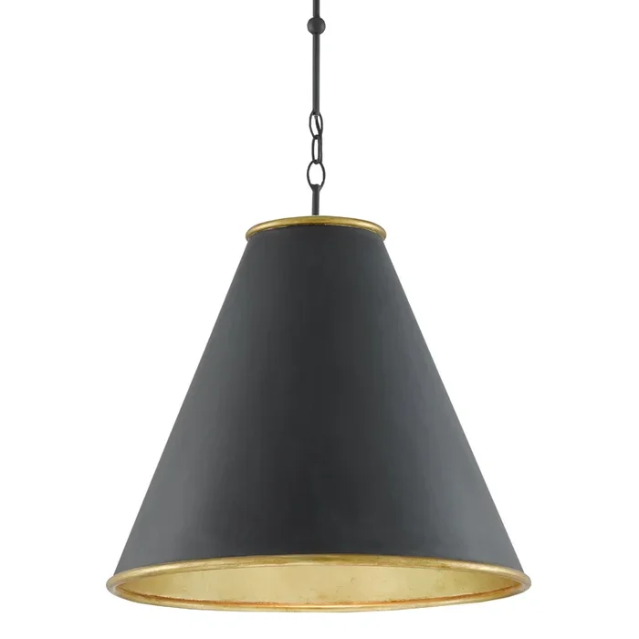 Pierrepont Large Black Pendant – Antique Black/Contemporary Gold Leaf/Painted Gold9000-0535