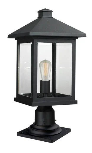 Portland One Light Outdoor Pier Mounted Fixture (531PHBR-533PM-BK)