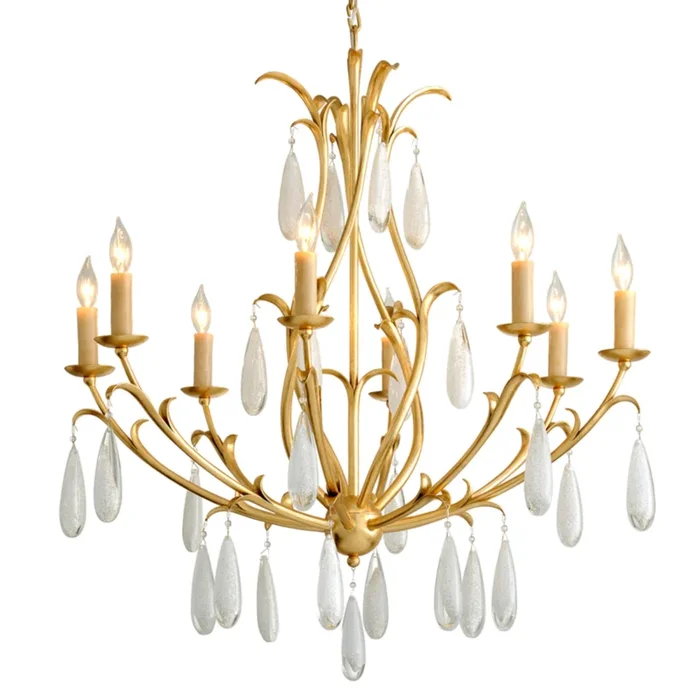 Prosecco 8-Light Chandelier in Gold Leaf 34.75L x 34.75W x 39H293-08-GL