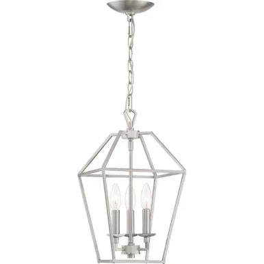 Quoizel Aviary Three Light Foyer Pendant in Brushed Nickel – AVY5203BN
