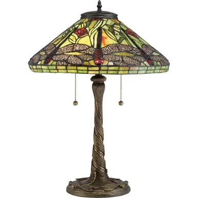Quoizel Jungle Dragonfly Two Light Table Lamp in Architectural Bronze – TF2598T