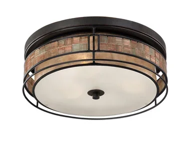 Quoizel Laguna Three Light Flush Mount in Renaissance Copper – MCLG1616RC