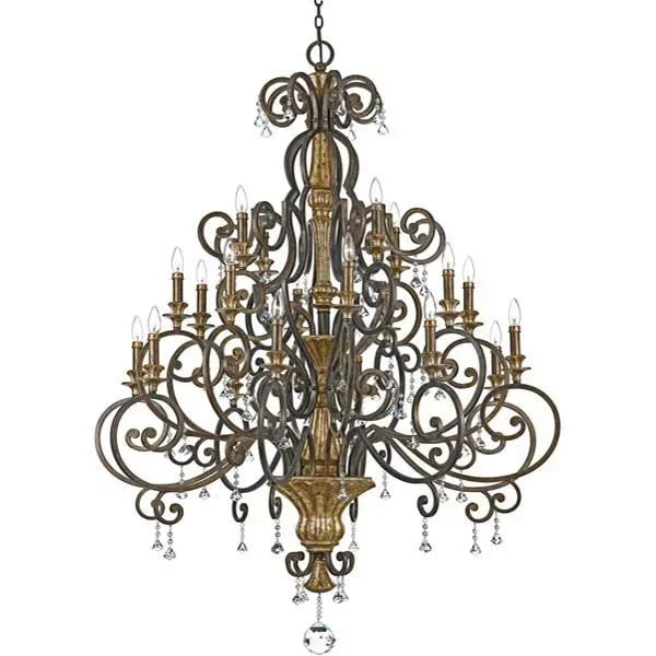 Quoizel MQ5020HL Marquette 20 Light Chandelier in Heirloom