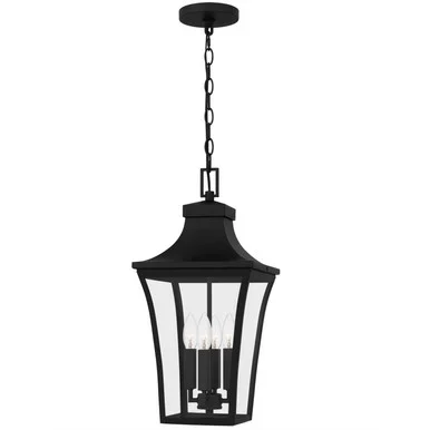 Quoizel Quentin Four Light Outdoor Hanging Lantern in Earth Black – QTN1910EK