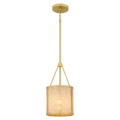 Quoizel Stoneland One Light Mini Pendant in Brushed Gold – STO1508BRG