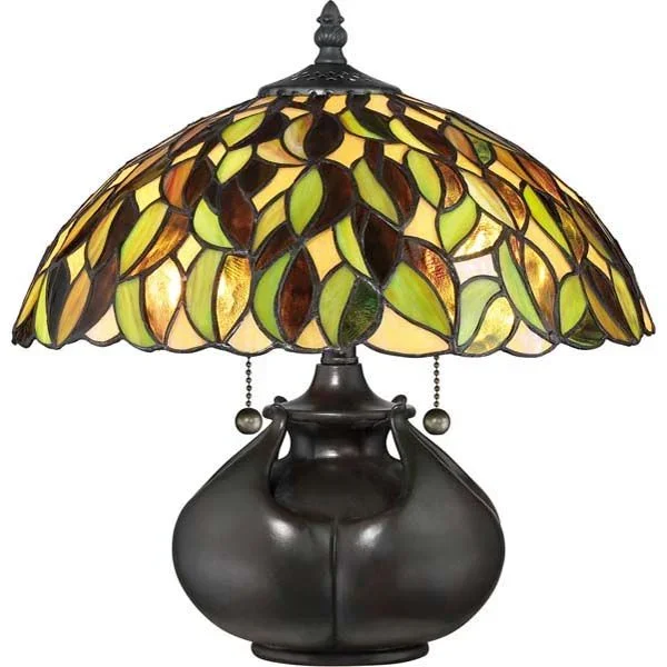 Quoizel TF3181T Greenwood 2 Light Table Lamp in Valiant Bronze