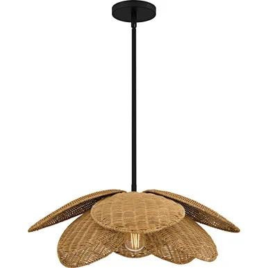 Quoizel Willa One Light Pendant in Matte Black – WLL2822MBK