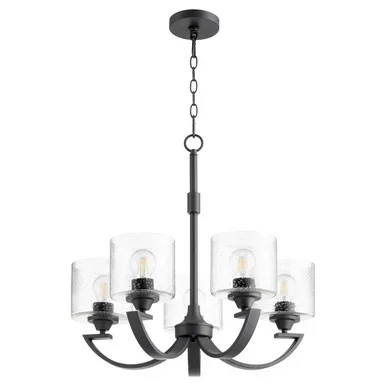 Quorum Dakota Five Light Chandelier in Textured Black – 6202-5-69